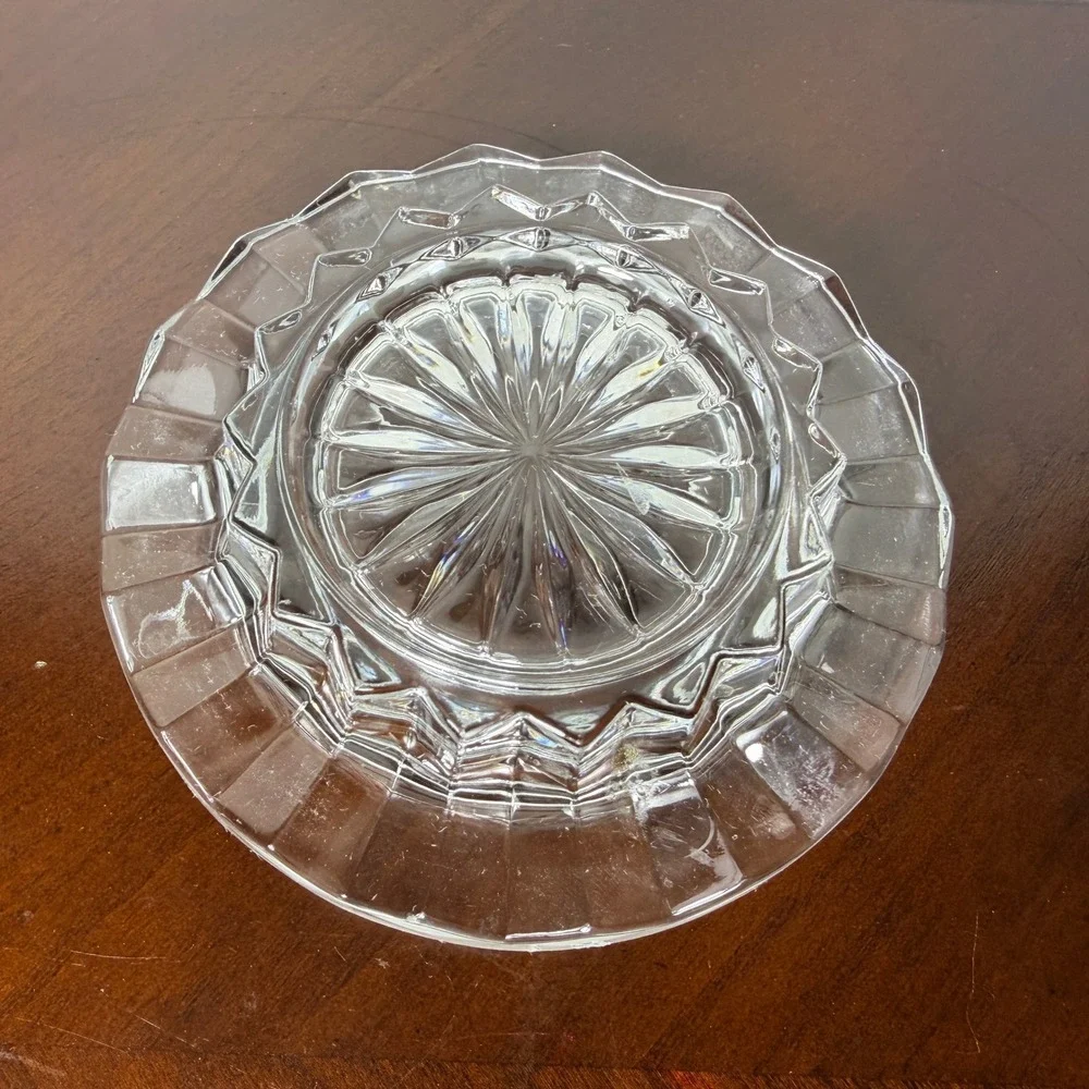 Vintage Mikasa Salina Crystal Individual Butter Dish Dome Lid Butter Cloche